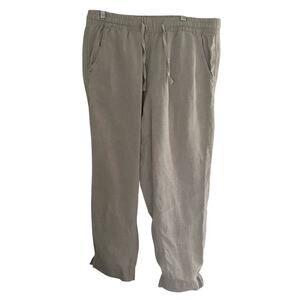 L.L. Bean Linen Capri Pants Khakis cream Womens size 8 petite